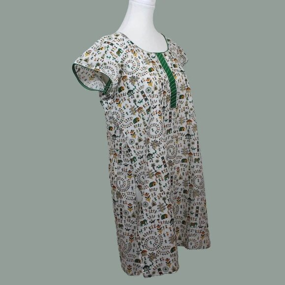 White Printed Cotton Kurta for Everyday Wear | Muvvas Boutique - Picture 5 of 9